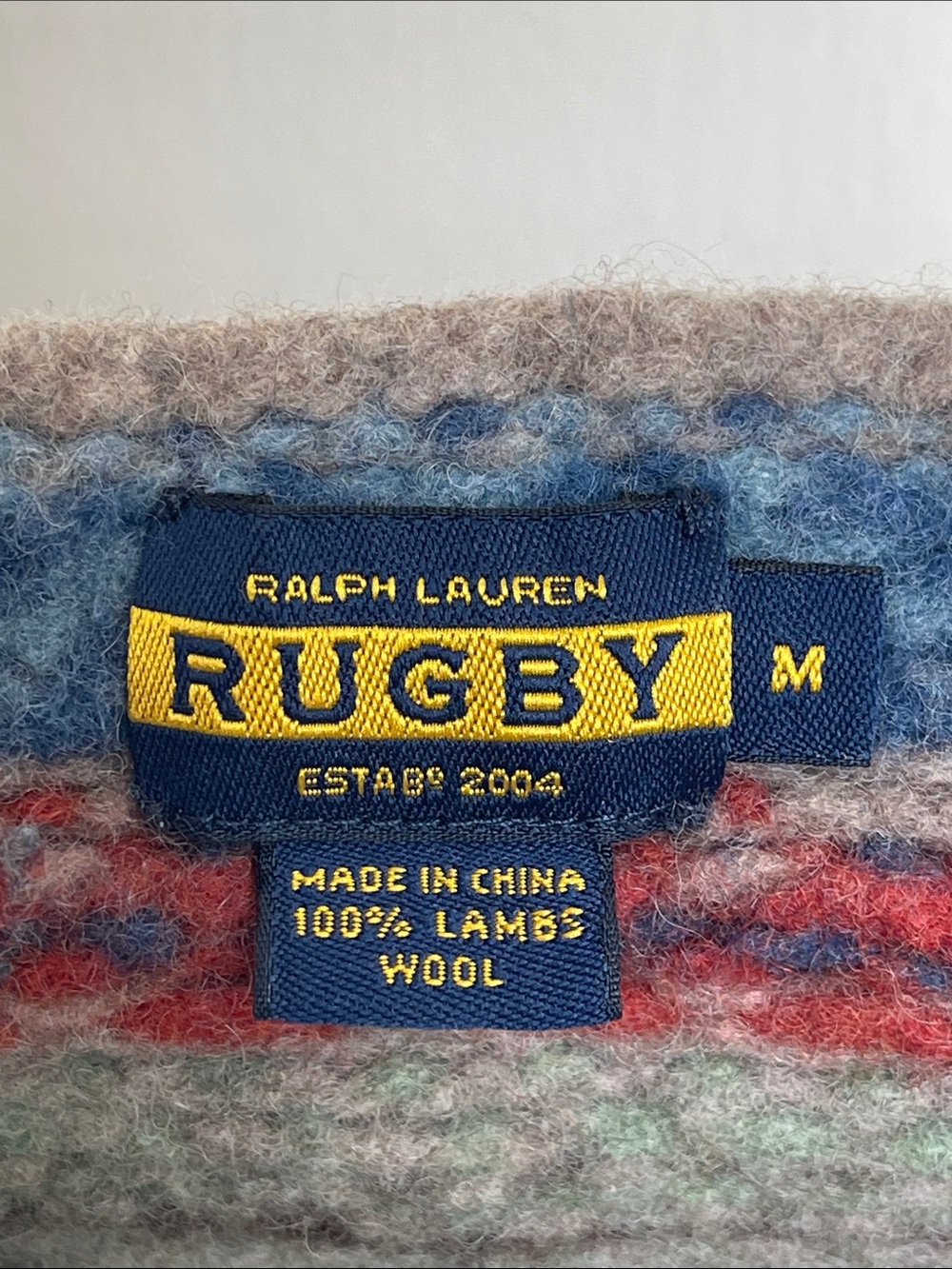 Rugby Ralph Lauren %100 Lamb Wool Classic Fair Isle Pattern Hand Knitted Bag - Picture 4 of 17